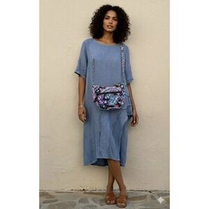 Vera Bradley Heymarket Crossbody Bag Quilted Paisley Black Teal Purple Shoulder